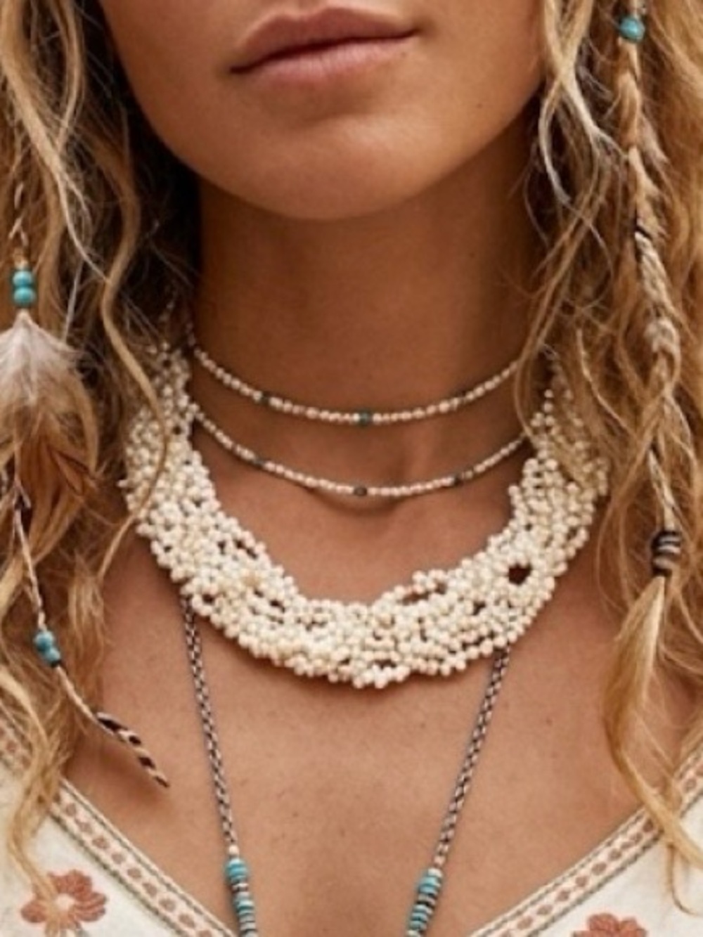 Zoe B 14k gold eight strand freshwater pearl necklace with toggle closure
